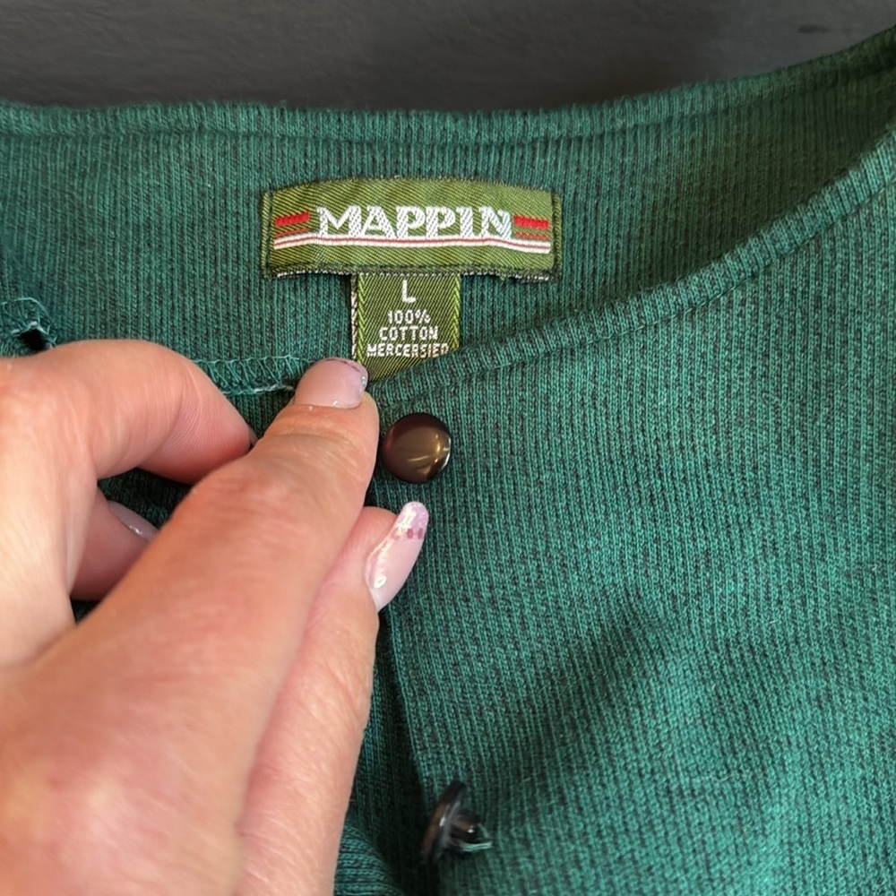 Mappin greed buttoned top mercersied cotton shoulder pads - Picture 7 of 15